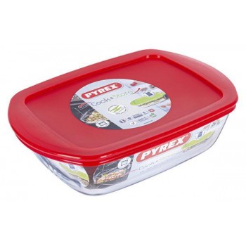 Форма с/к PYREX C&S д/запік. з кр. 1.1 л прямокут.23х15х6.5см Черв (215PFRD)