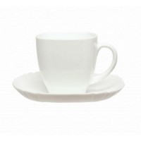 Сервіз чайний LUMINARC CARINE WHITE (CARINE CUP + LOTUSIA SAUCER), 12 предметів