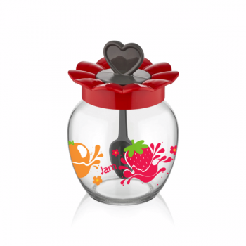 Банка з ложкою Qlux Honey Red