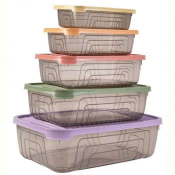 Набір контейнерів Herevin Rectangular Storage Bowl Set-2024 Colours 5 шт, 0.35 л (163333-150)