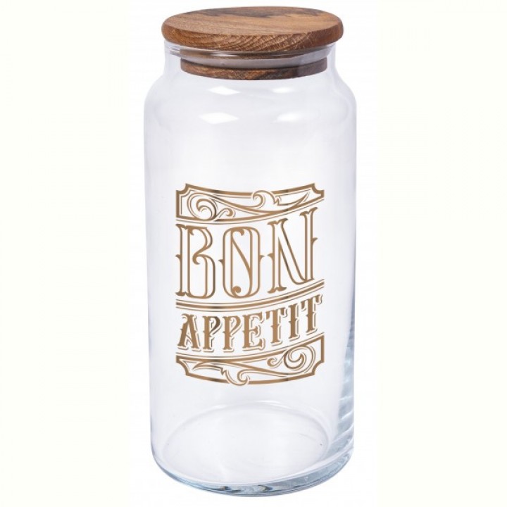Банка Herevin Bon Appetit з дерев'яною кришкою 0.89 л