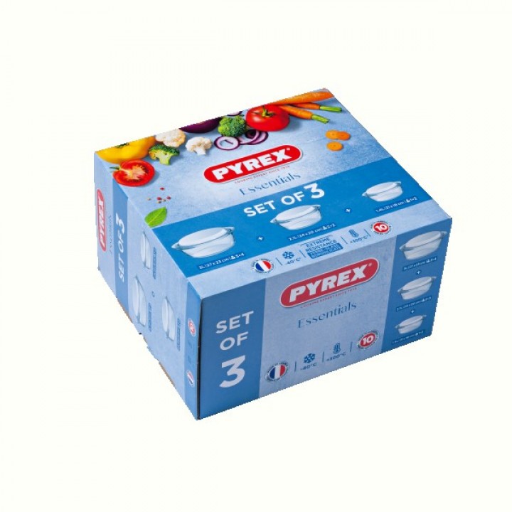 Набір каструль PYREX ESSENTIALS, 3 предмети