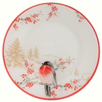 Тарелка обеденная Viva NY Winter Bird, 25 см