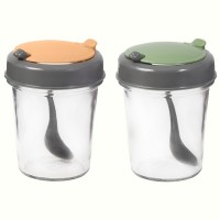 Спецовница Herevin 2024 Colours Conical Spice Jar с ложкой MIX 0.32 л (131509-150)
