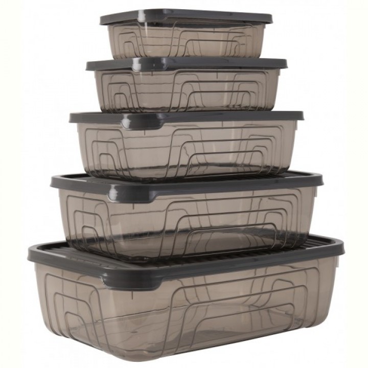 Набір контейнерів Herevin Storage Bowl Set-Grey 5 шт, 0.35-3.1 л (163333-012)