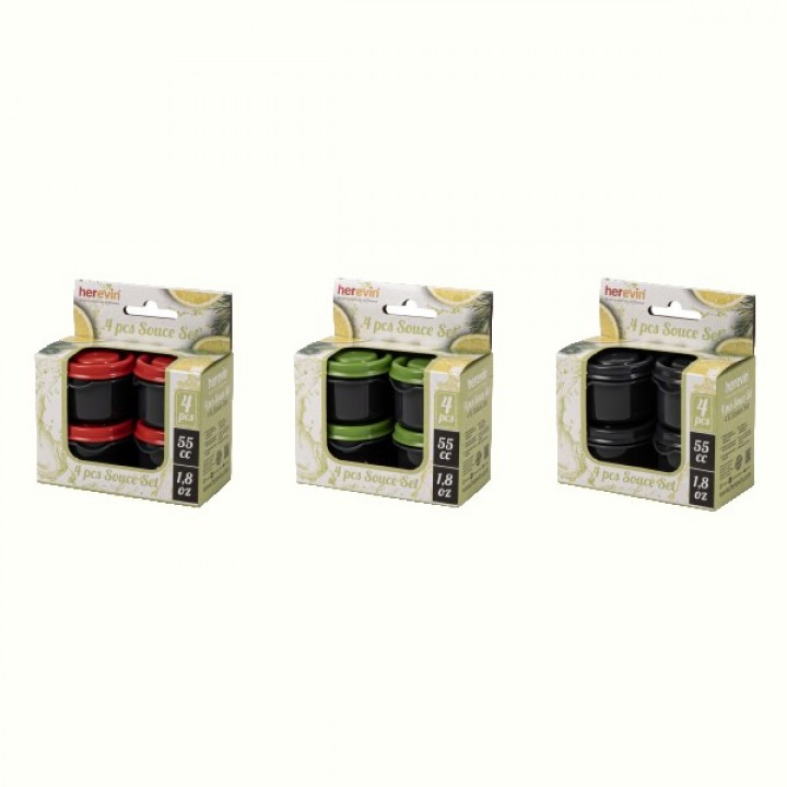 Набір контейнерів для соусів Herevin 2024 Colours Grey MIX 0.05 л, 4шт (162503-000)