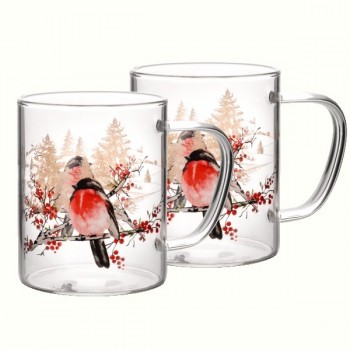 Набор чашек Viva NY Winter Bird, 2х400 мл