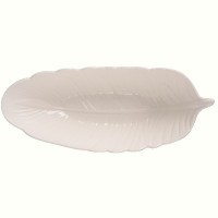 Блюдо LED Deep Leaf White, 35х14х8 см