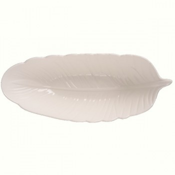 Блюдо LED Deep Leaf White, 35х14х8 см