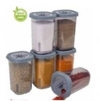 Набір спецівниць Violet House 0428 Transparent Black 350 мл, 6 шт 