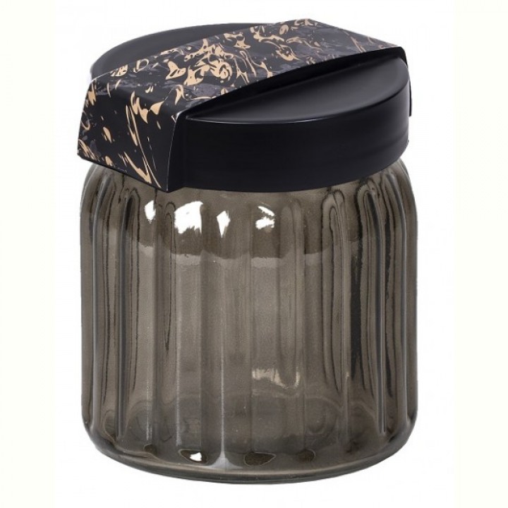 Банка Herevin Embossed Black Marble 1 л (190080-002)
