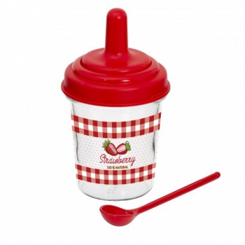 Банка з ложкою Herevin Jam Strawberry, 320 мл