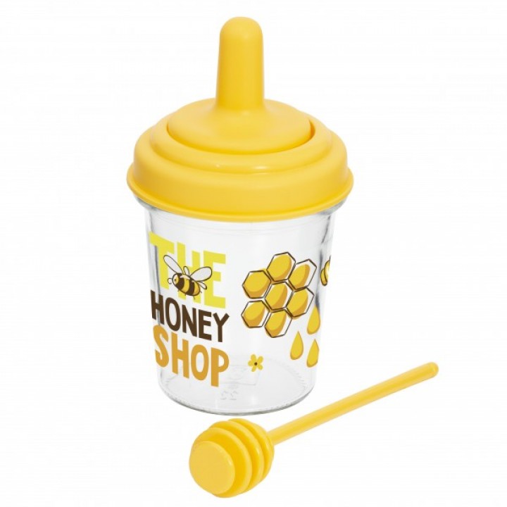 Банка з ложкою Herevin Honey, 320 мл 