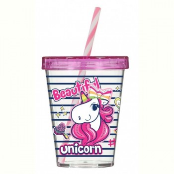 Склянка з трубочкою Herevin Unicorn 0.45 л (161441-003)