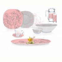 Сервіз столовий Luminarc Carine Annalee Pink, 46 предметів