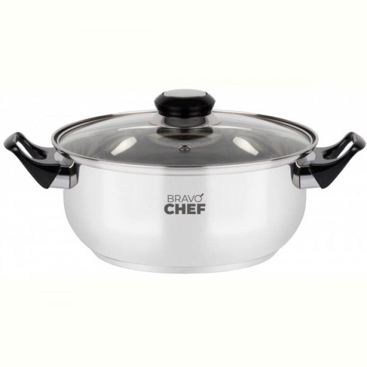 Кастрюля Bravo Chef 22 см (3.5 л) с бакелитовыми ручками
