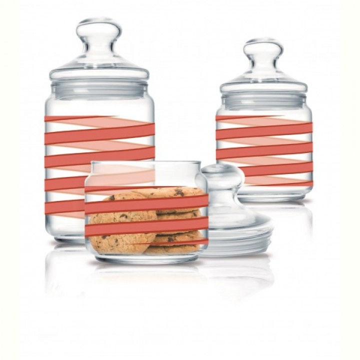 Набір банок Luminarc Club Spiral Red