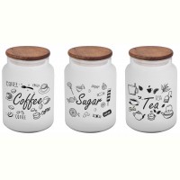 Банка Herevin Ice Colour MIX з дерев'яною кришкою 0.89 л