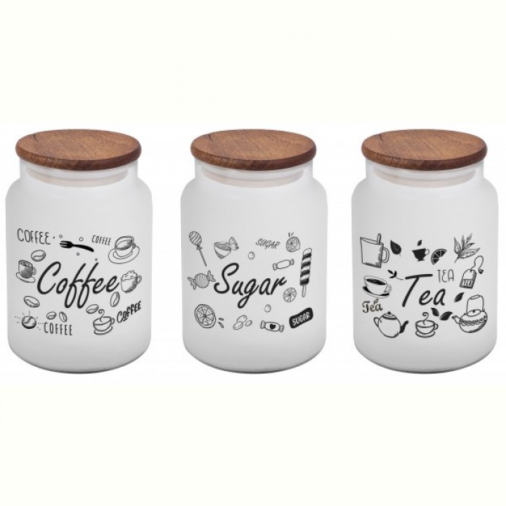 Банка Herevin Ice Colour MIX з дерев'яною кришкою 0.89 л