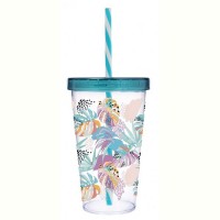 Склянка з трубочкою Herevin Colours Leaf 0.66 л (161448-011P)