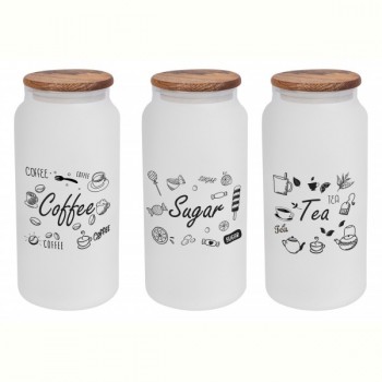 Банка Herevin Ice Colour MIX з дерев'яною кришкою 1.4 л