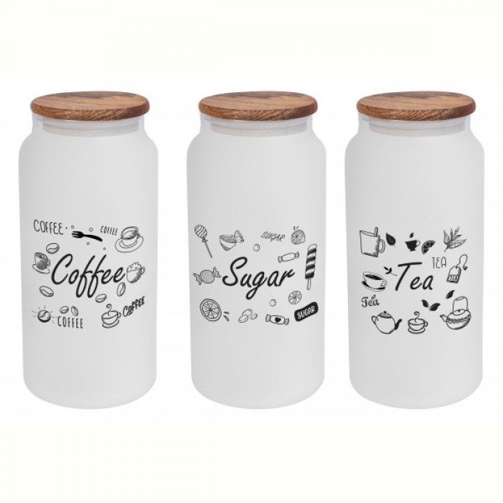 Банка Herevin Ice Colour MIX з дерев'яною кришкою 1.4 л