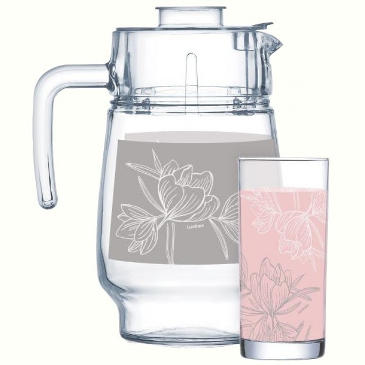 Набор Luminarc Fleur Blush Pink&Grey, 7 предметов